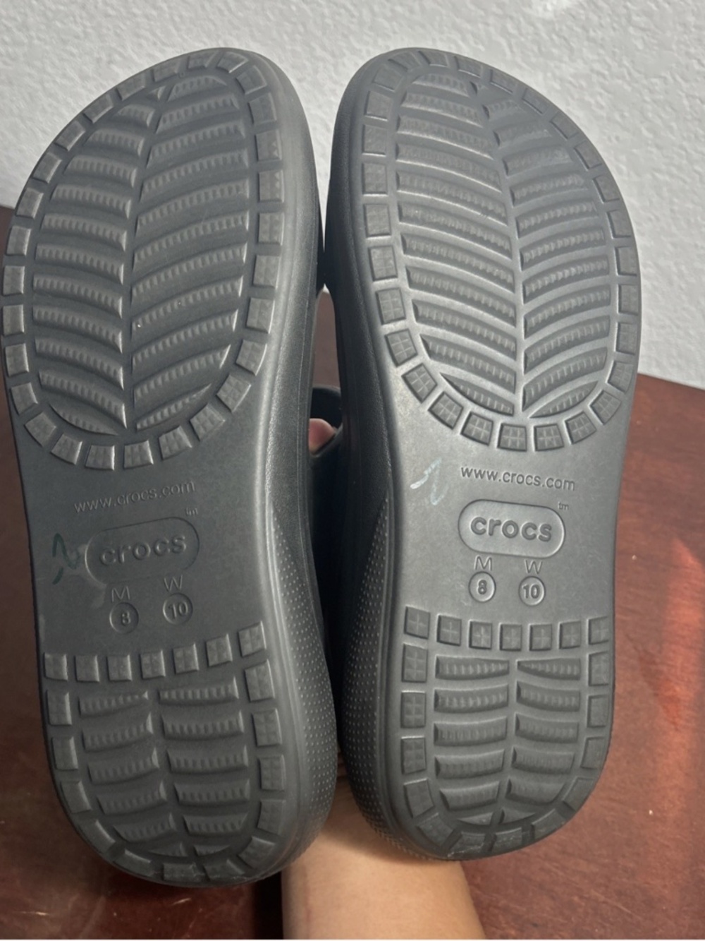 CROCS CLASSIC CRUSH Platform SANDALS 2 Strap 207670-001 BLACK Unisex US M 8 W 10 - Picture 5 of 7